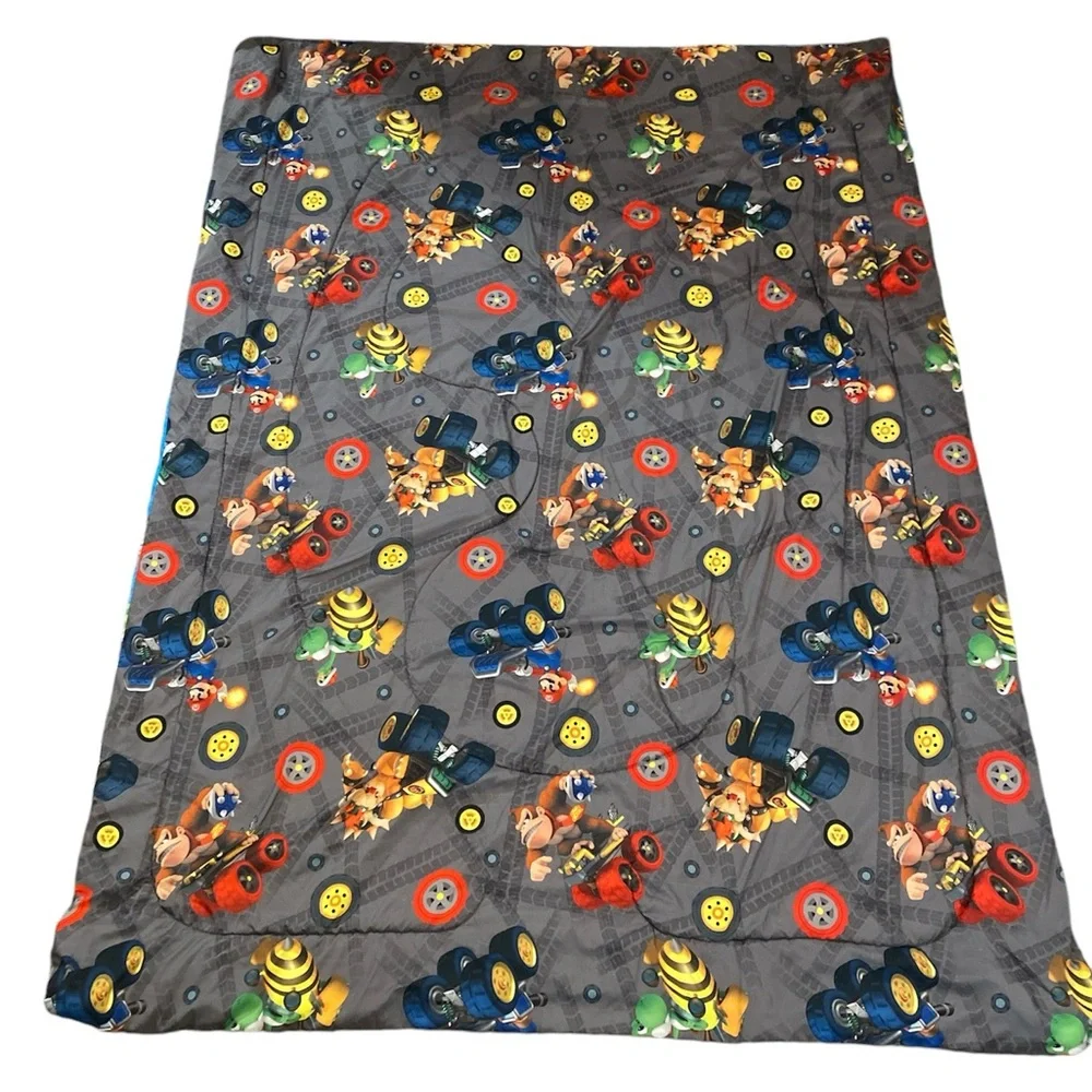 Mario Kart 7 Twin Size Bedding Reversible Comforter 64X86 Mario Bros Blanket